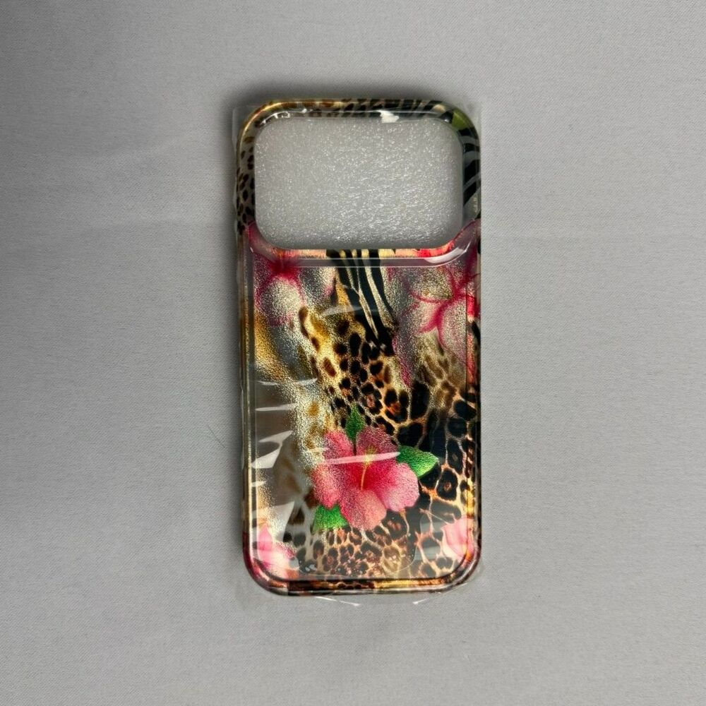 Glitter Flower Animal Print Phone Case - iPhone 17 Pro